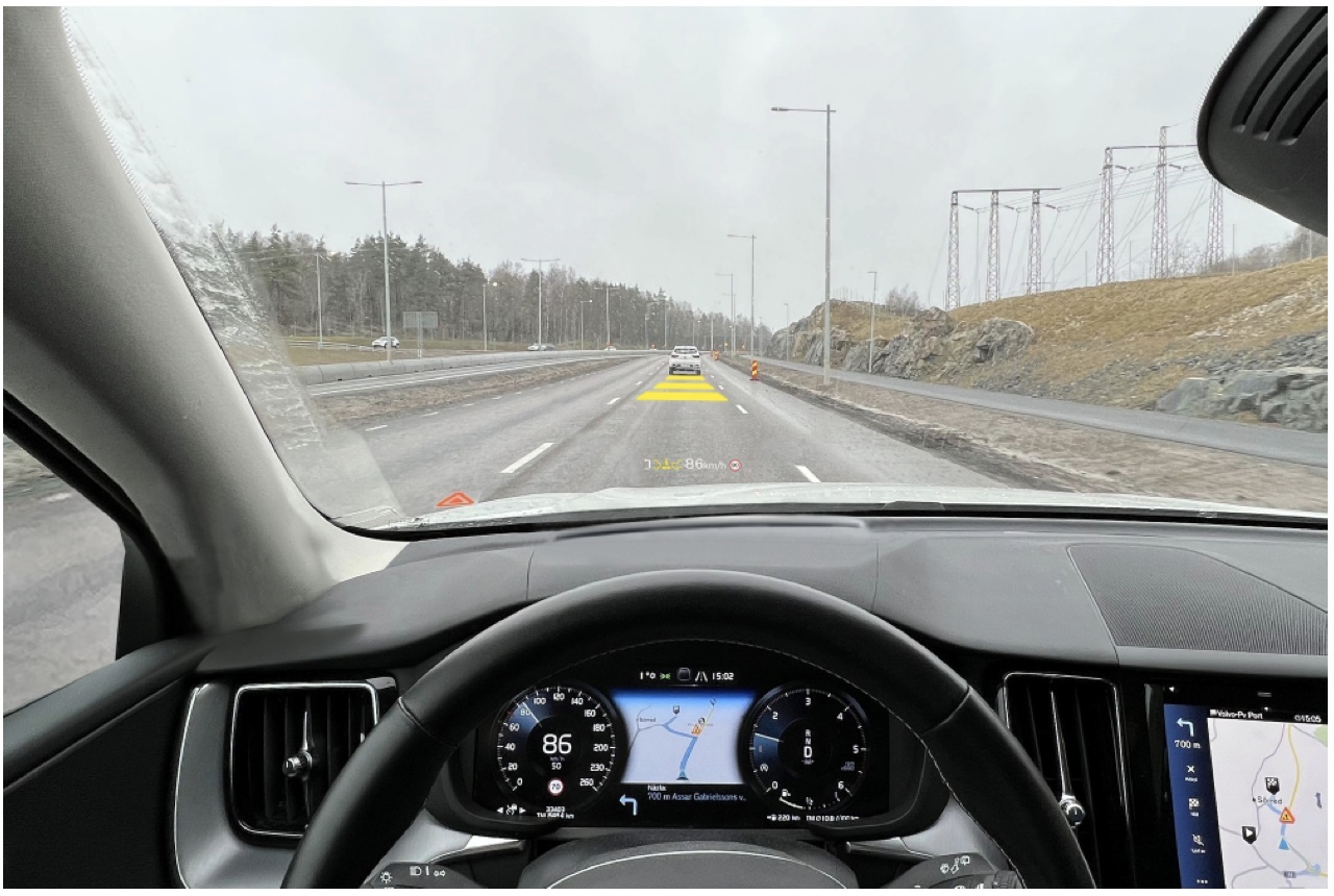 Volvo car, Augmented Reality heads-up display